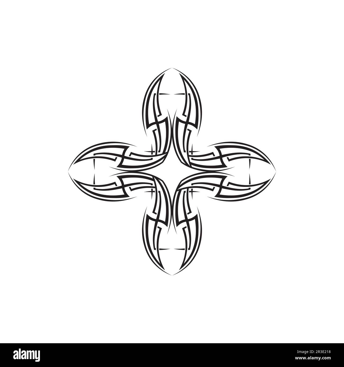 tribale, classico , nero, tatuaggio etnico icona vettore illustrazione logo Illustrazione Vettoriale