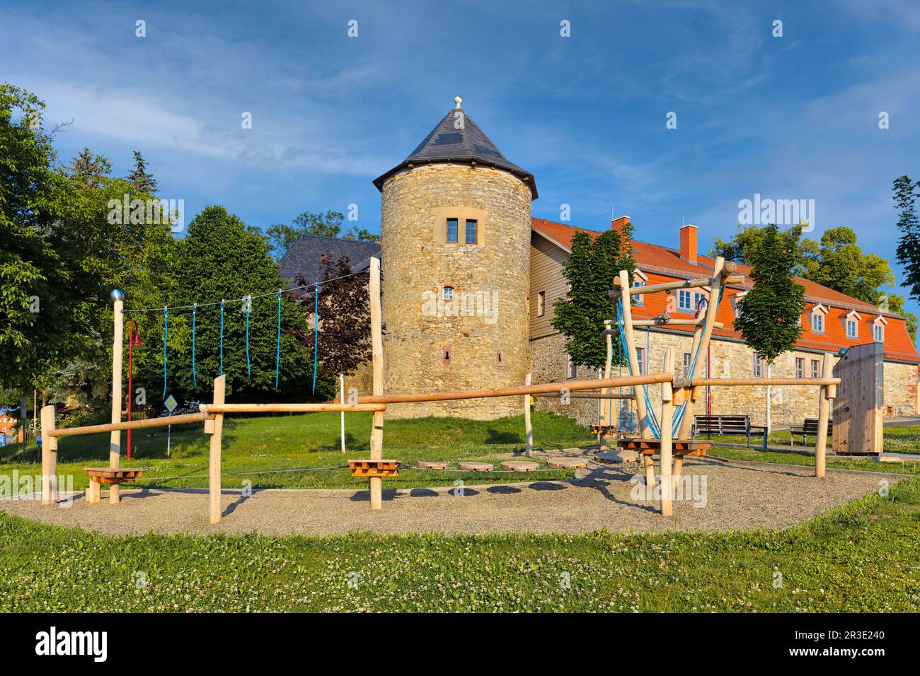 Parco giochi Harzgerode Castello Foto Stock