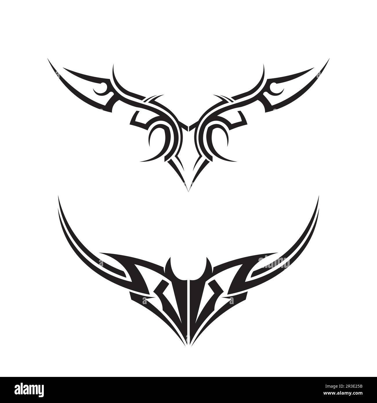 tribale, classico , nero, tatuaggio etnico icona vettore illustrazione logo Illustrazione Vettoriale