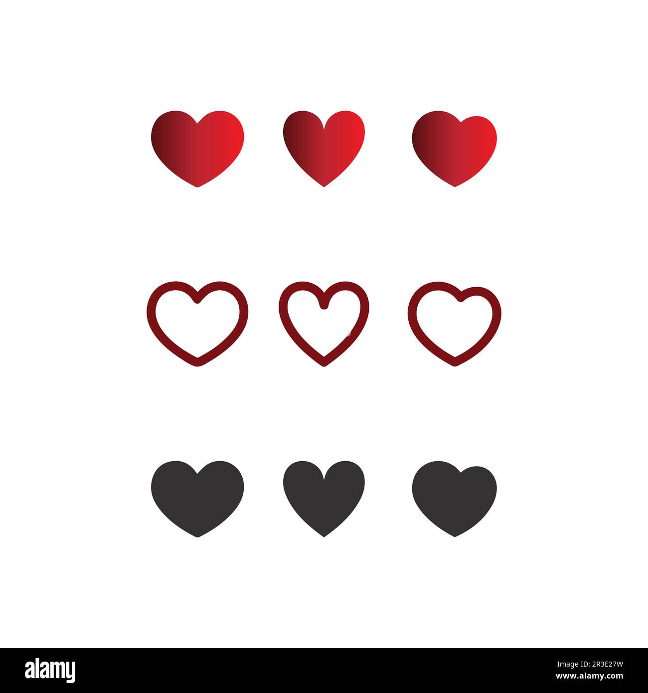 Logo del cuore e bellezza Love Vector icona disegno illustrazione modello simbolo Illustrazione Vettoriale