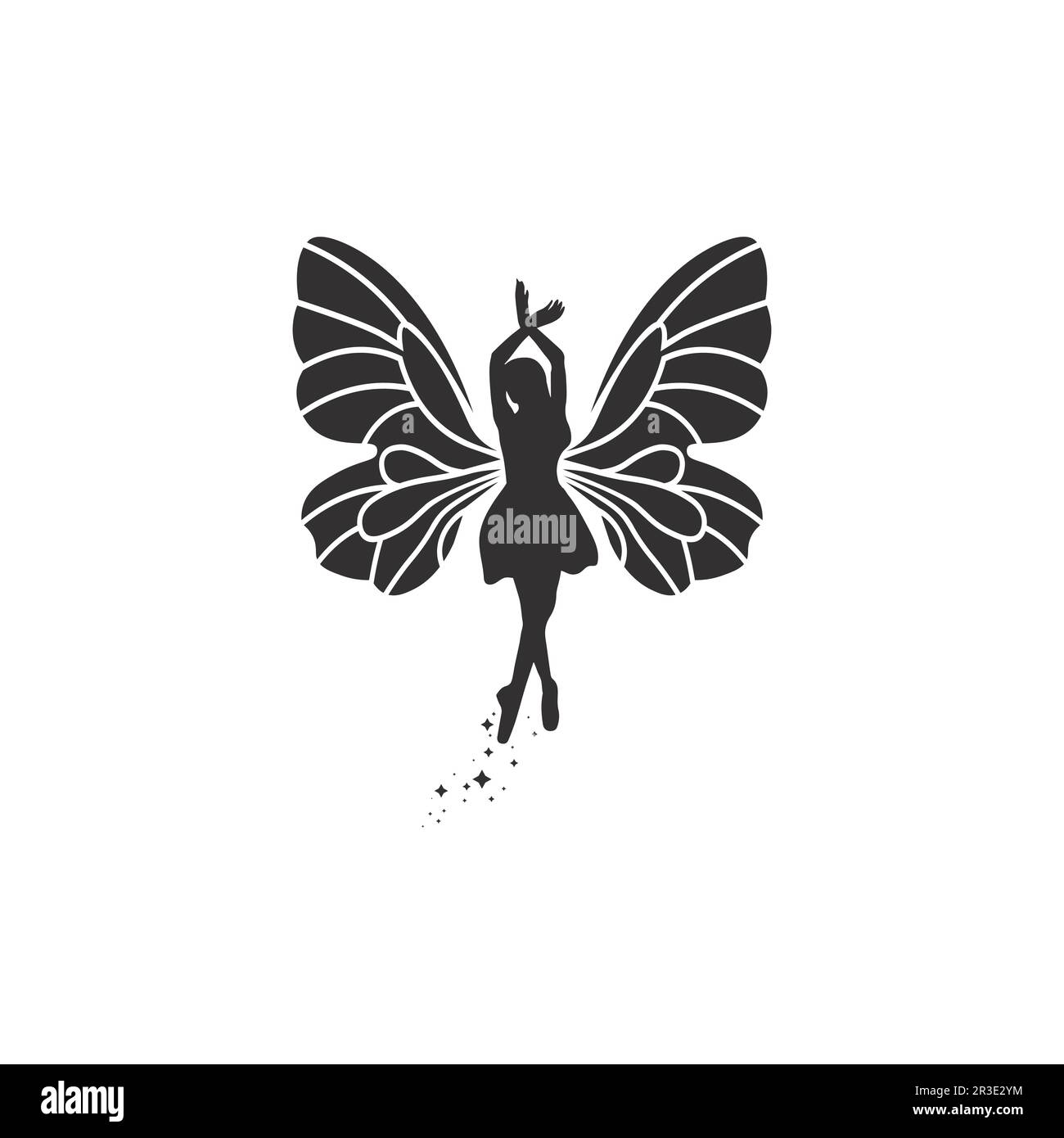 Farfalla e bellezza logo disegno animale, insetto, concettuale semplice vettore e illustrazione Illustrazione Vettoriale