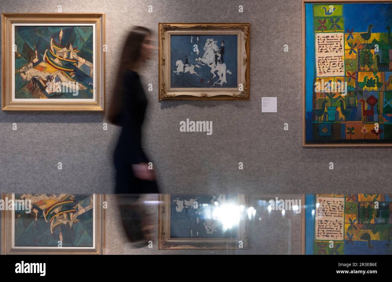 Bonhams, Londra, Regno Unito. 23rd maggio, 2023. Il 24 maggio si svolge il Modern & Contemporary Middle Eastern Art sale. Credit: Malcolm Park/Alamy Live News Foto Stock