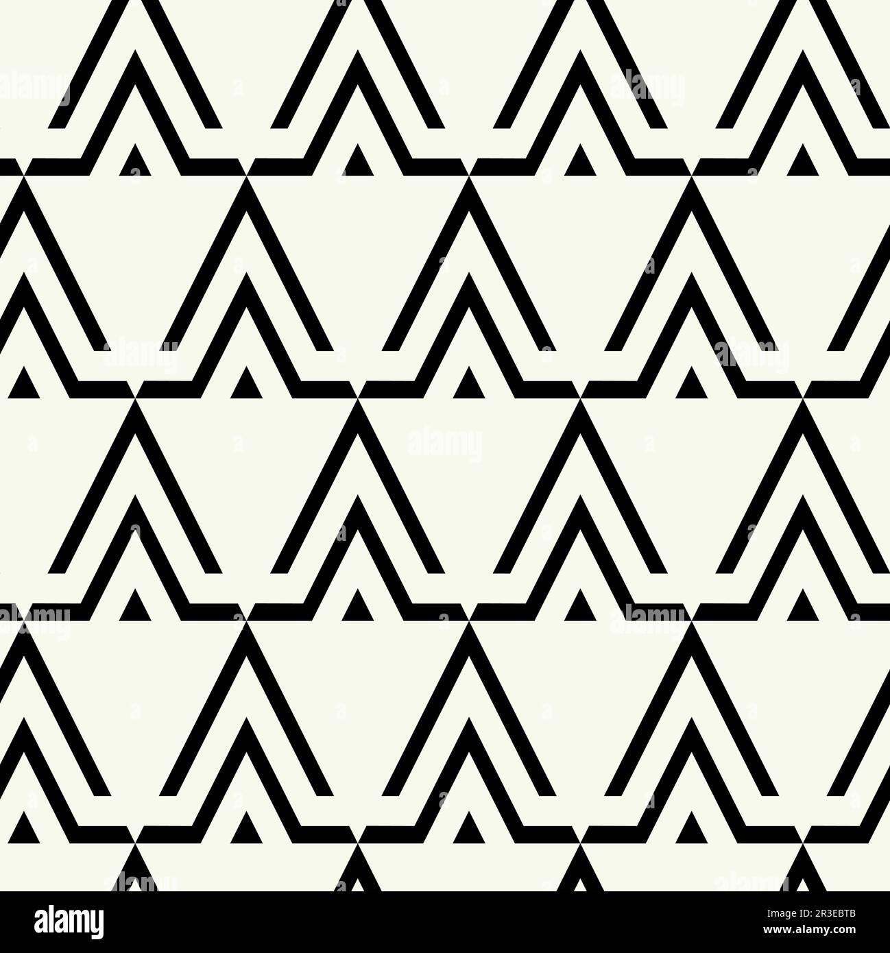 Pattern geometrico monocromatico vettoriale in un design grafico semplice. Geometria alla moda. Foto Stock