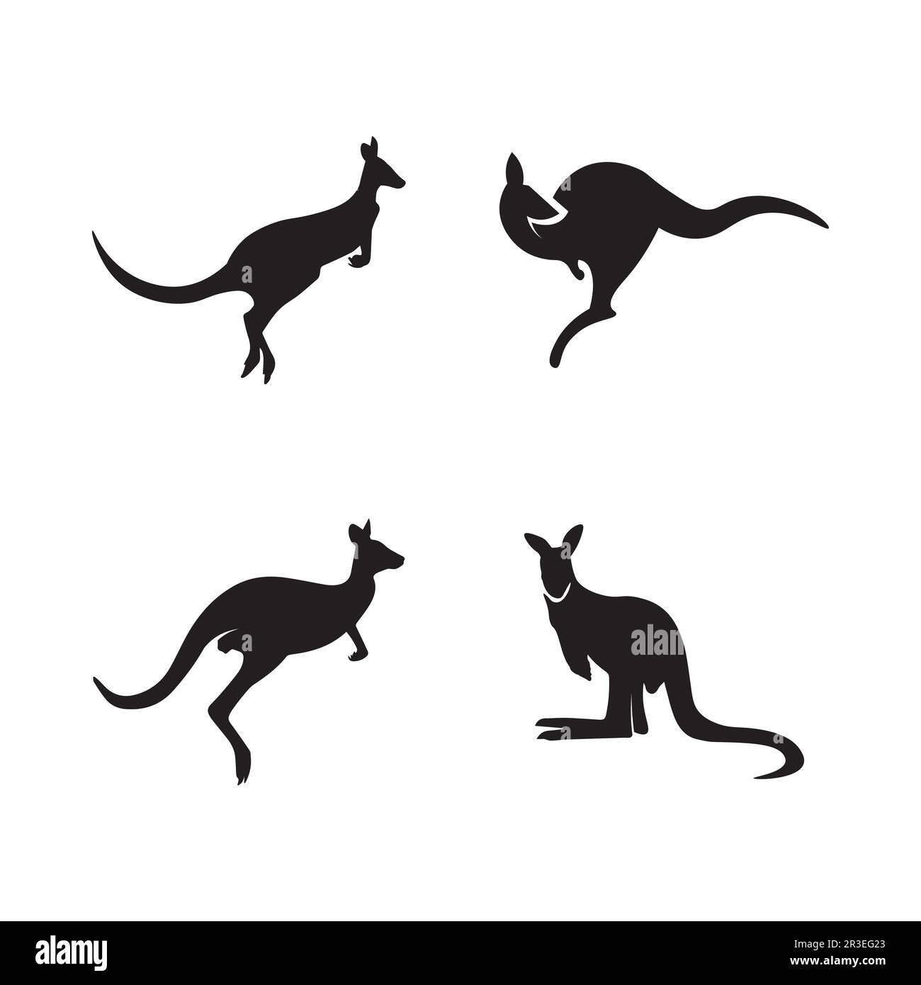 kangaroo animal logo e disegno vettoriale Illustrazione Vettoriale