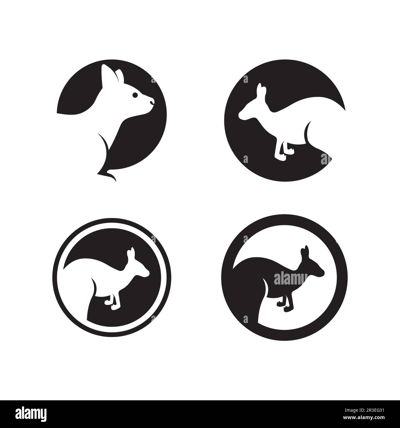 kangaroo animal logo e disegno vettoriale Illustrazione Vettoriale
