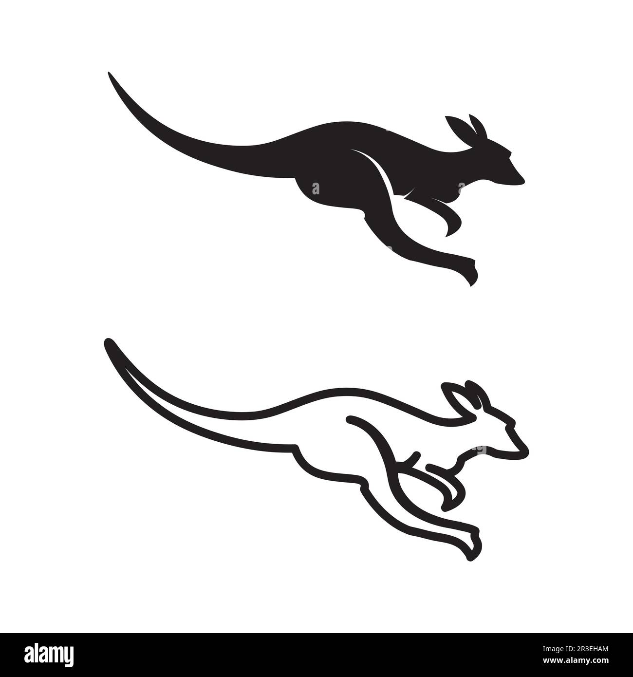 kangaroo animal logo e disegno vettoriale Illustrazione Vettoriale