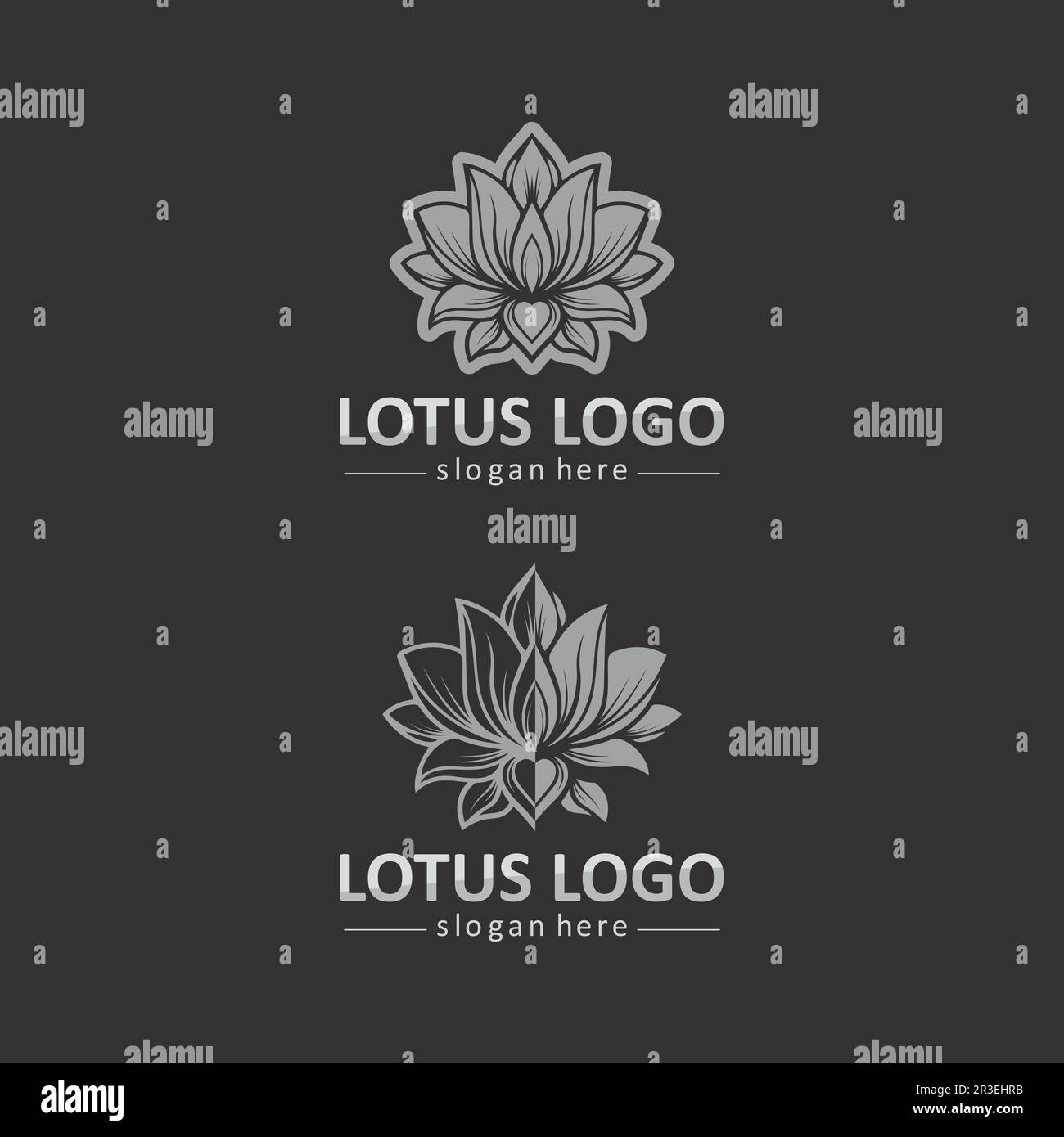 Vettore di bellezza fiori di loto design logo icona del modello Illustrazione Vettoriale