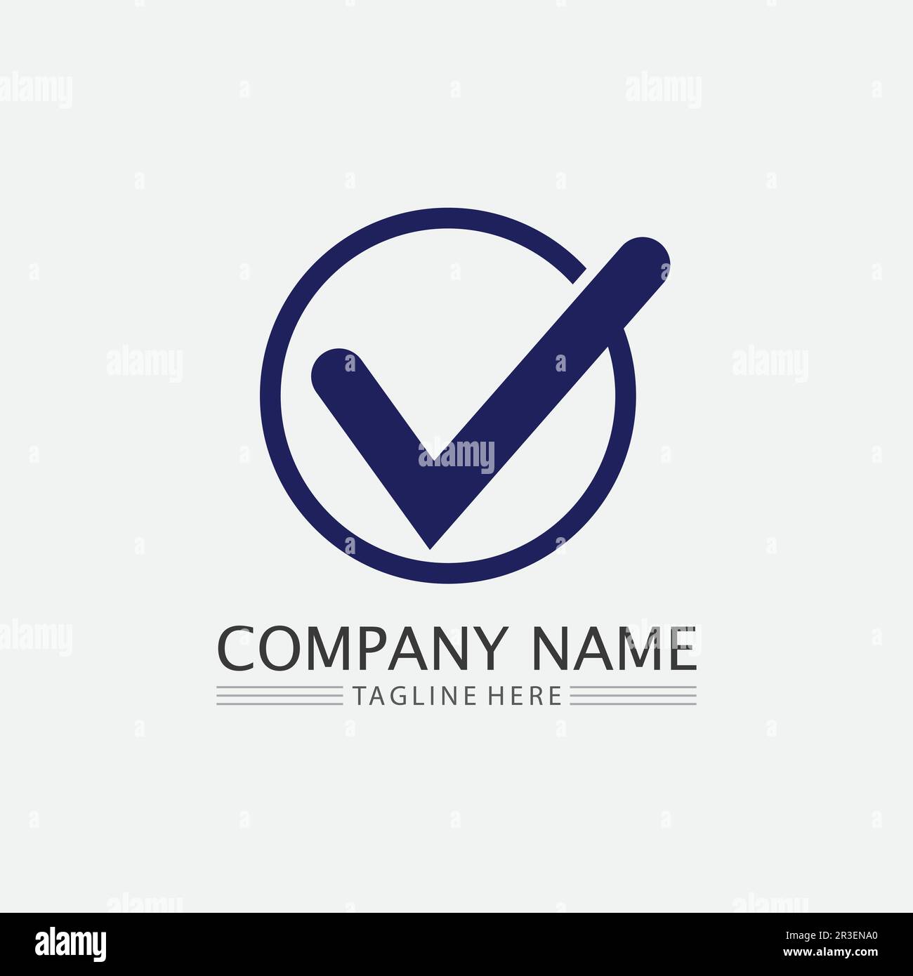 Vettore o icona del logo del segno di spunta dell'elenco di controllo. Segno di spunta nell'illustrazione di colore verde. Accettare il simbolo di okey per il progetto di approvazione o di cheklist Illustrazione Vettoriale