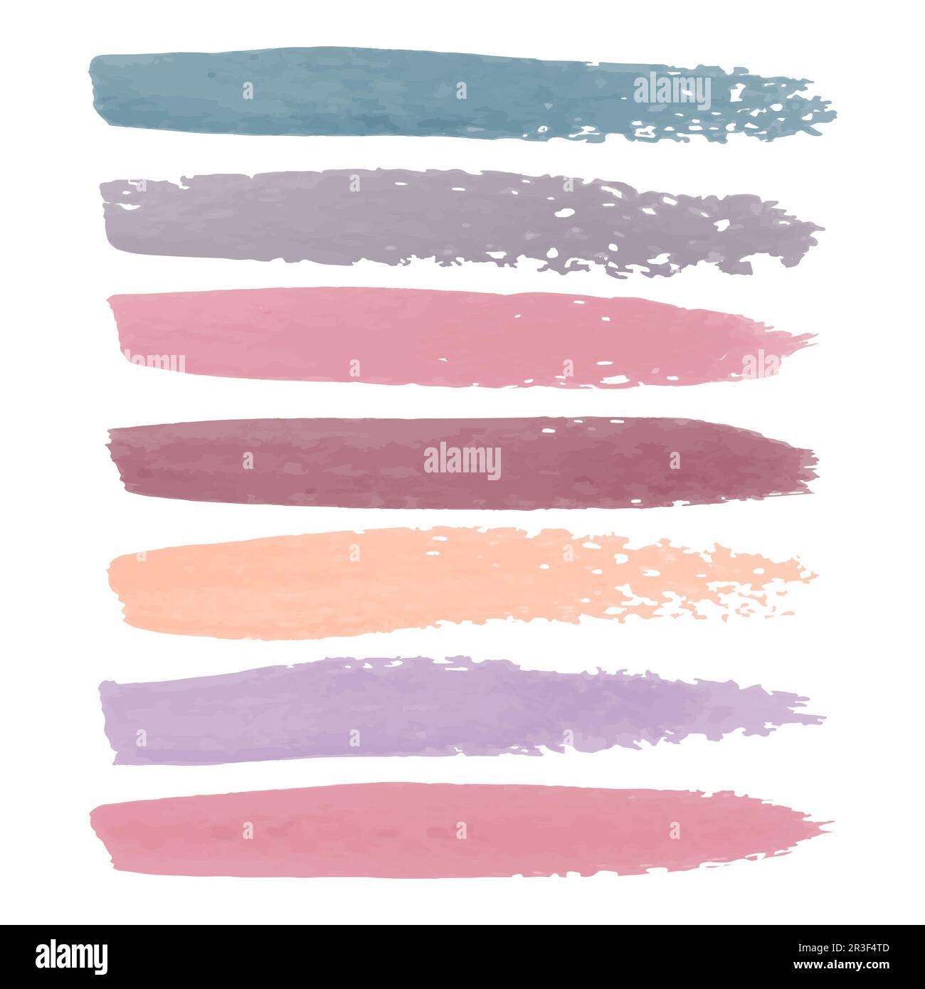 Vari tratti di vernice a colori su sfondo bianco - Vector Foto Stock