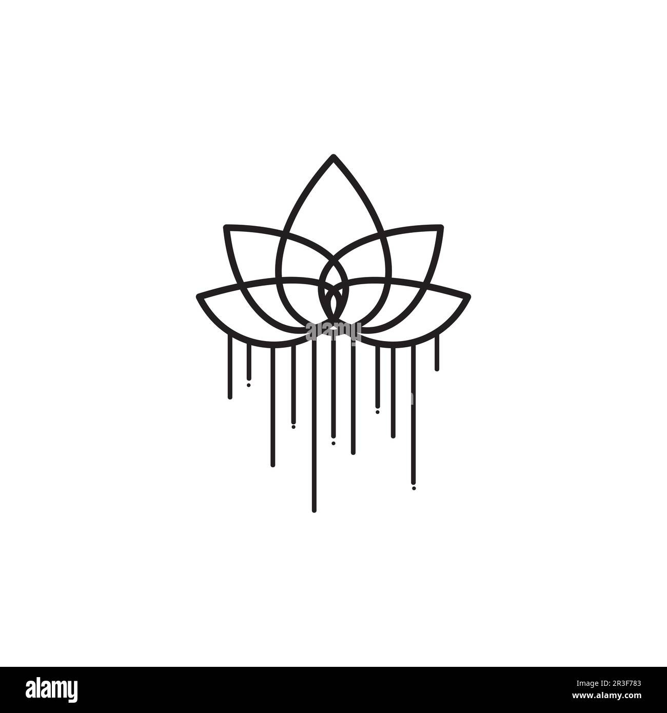 Vettore di bellezza fiori di loto design logo icona del modello Illustrazione Vettoriale