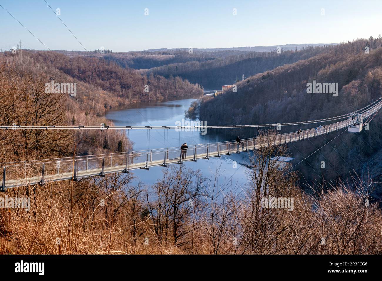 Ponte di sospensione titanio RT Rappode resina diga Foto Stock