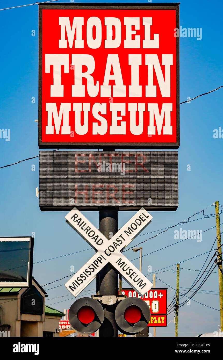 Il museo della ferrovia del Mississippi Coast Model Railroad Museum è raffigurato il 13 maggio 2023 a Gulfport, Mississippi. Il museo dispone di più di 80 modelli di treni. Foto Stock