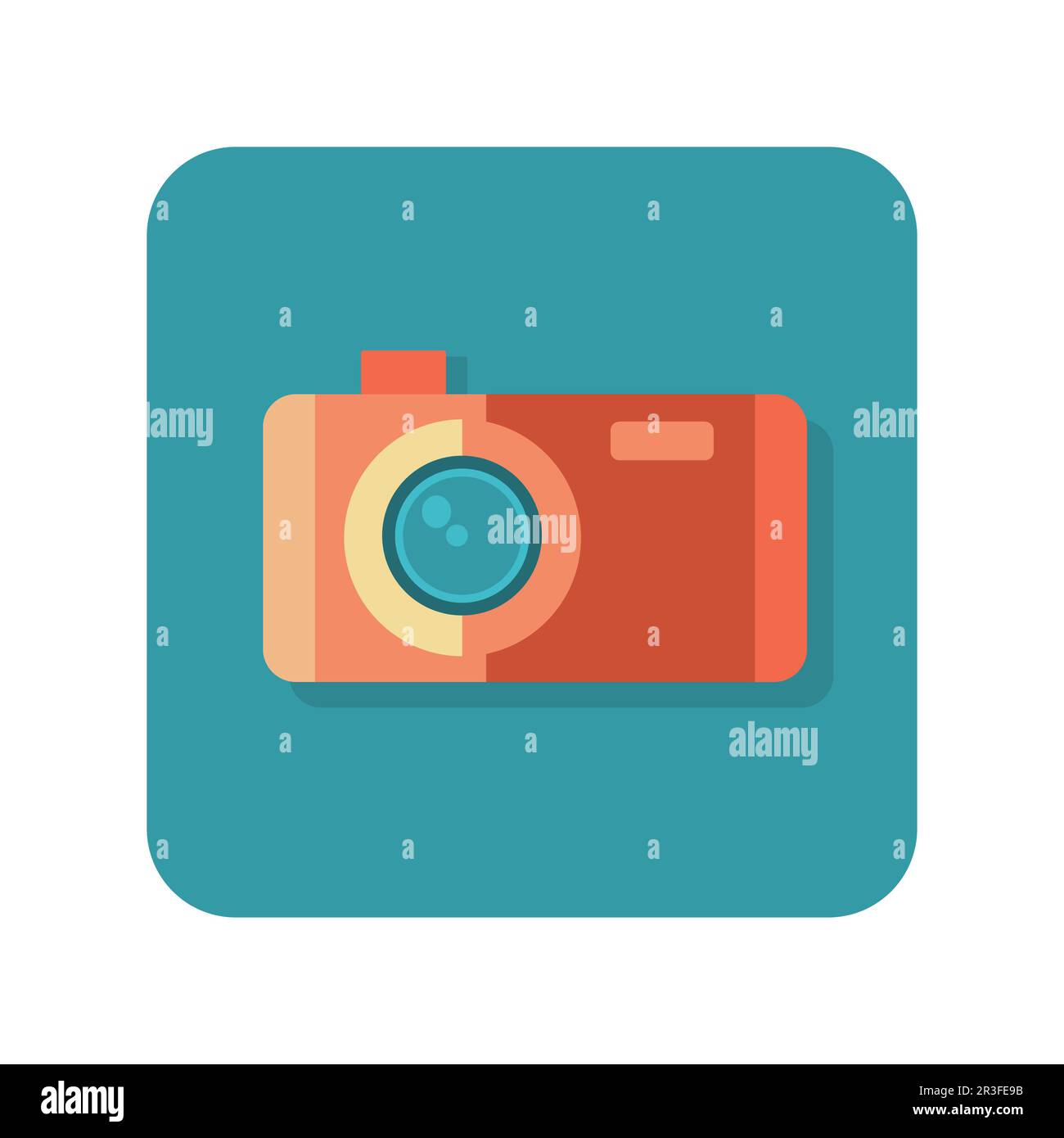 Pulsante astratto icona fotocamera su sfondo bianco - vettore Foto Stock