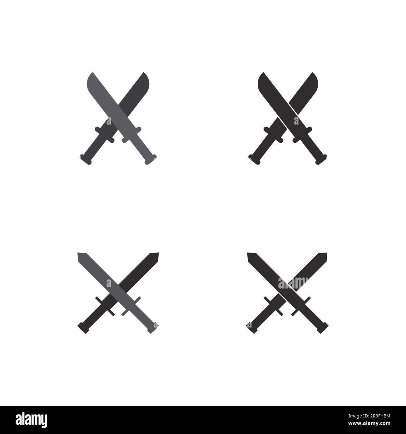 Coltello e Chef cucina icona vettoriale posate utensili da cucina simbolo per la cucina design logo Illustrazione Vettoriale