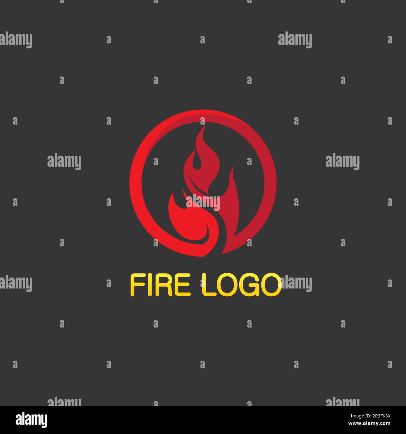 Logo e icona del fuoco, elemento a fiamma calda Vector Flame Illustration design energia, caldo, avvertimento, segno di cottura, logo, icona, luce, riscaldamento elettrico Illustrazione Vettoriale