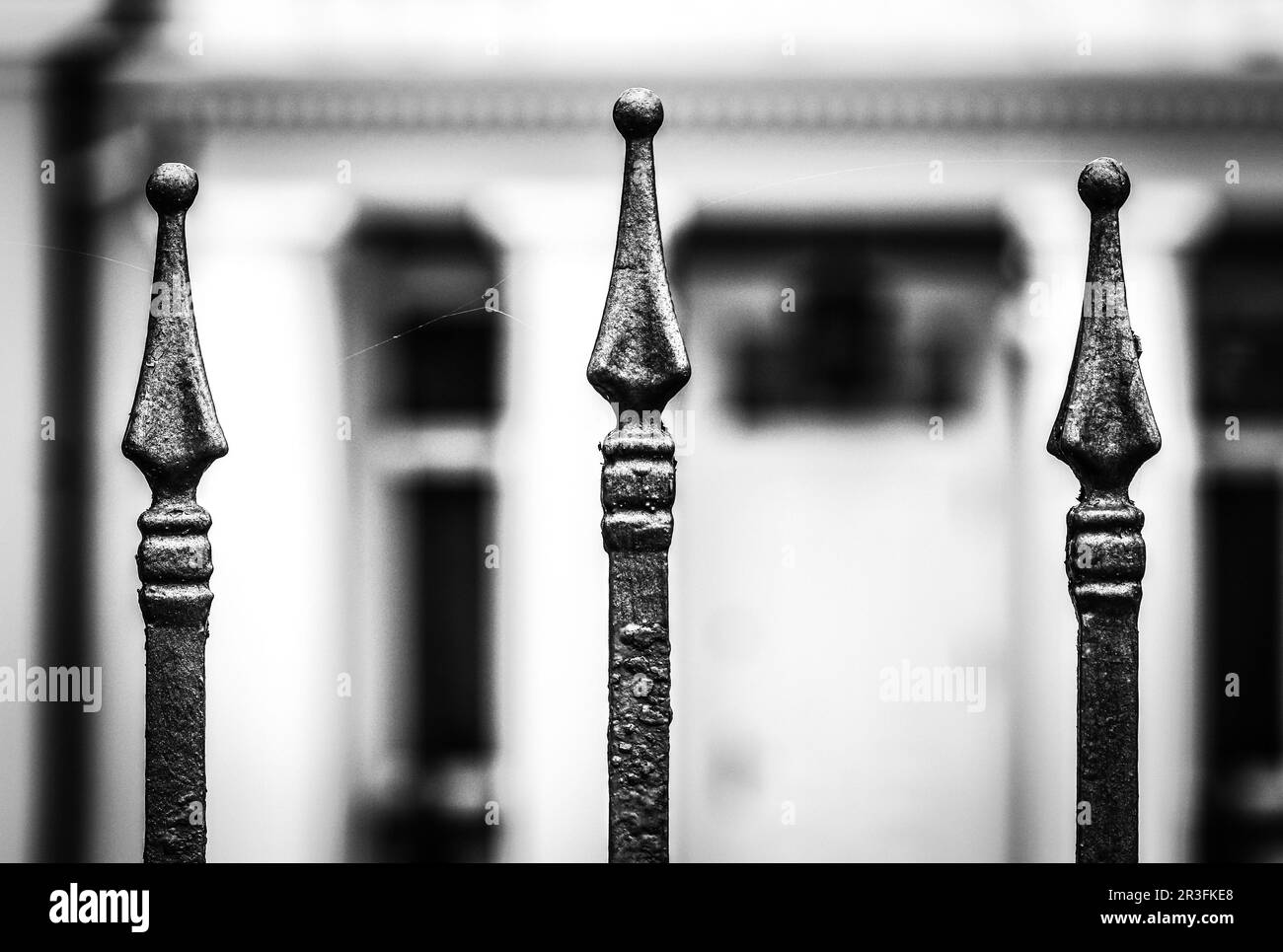 Particolare della recinzione in ghisa Foto Stock