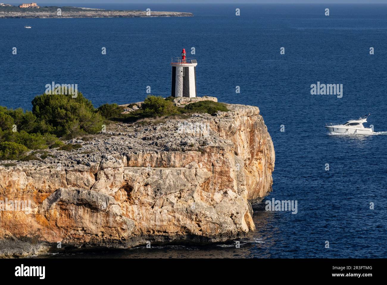 Morro de Sa Carabassa, Porto Cristo, Manacor, Maiorca, isole Baleari, Spagna. Foto Stock