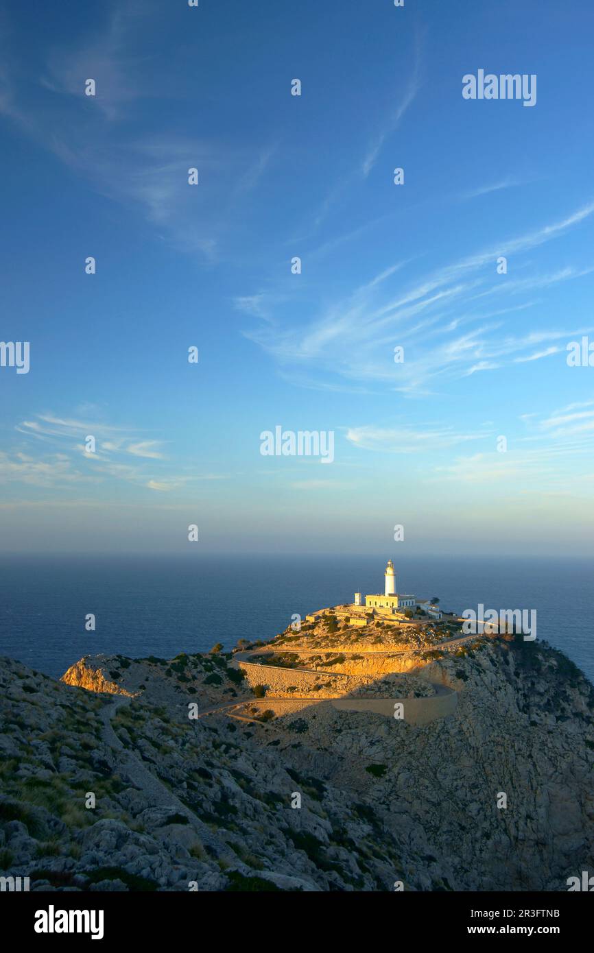Faro de Formentor (1863). Cap de Formentor.Pollença.Mallorca.Baleares.España. Foto Stock