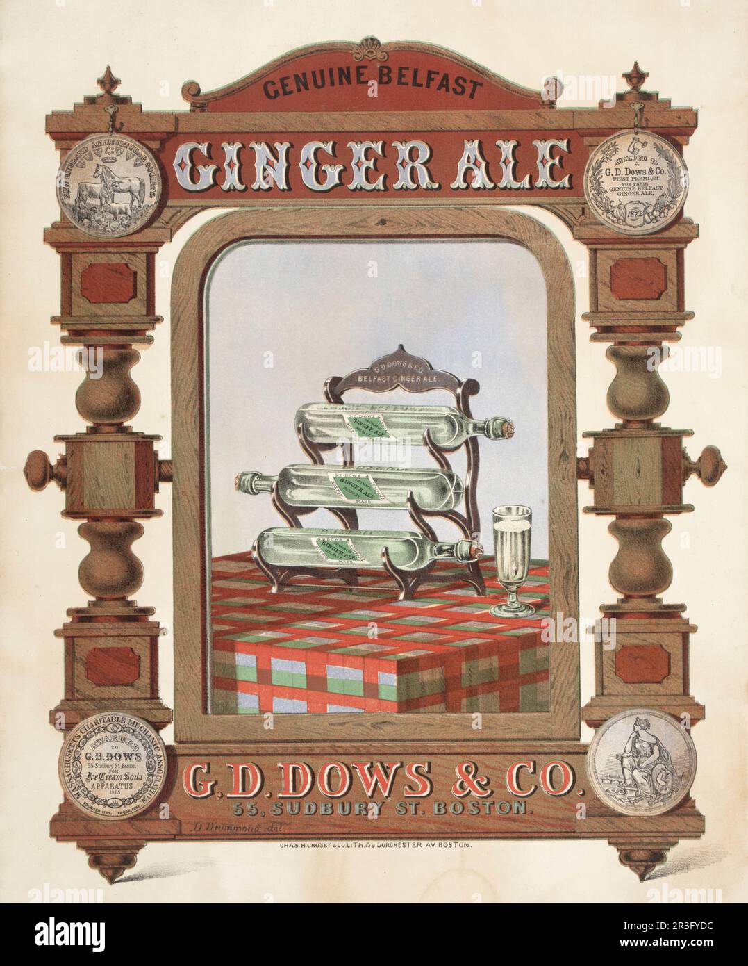 Pubblicità vintage per Belfast Ginger Ale. Foto Stock