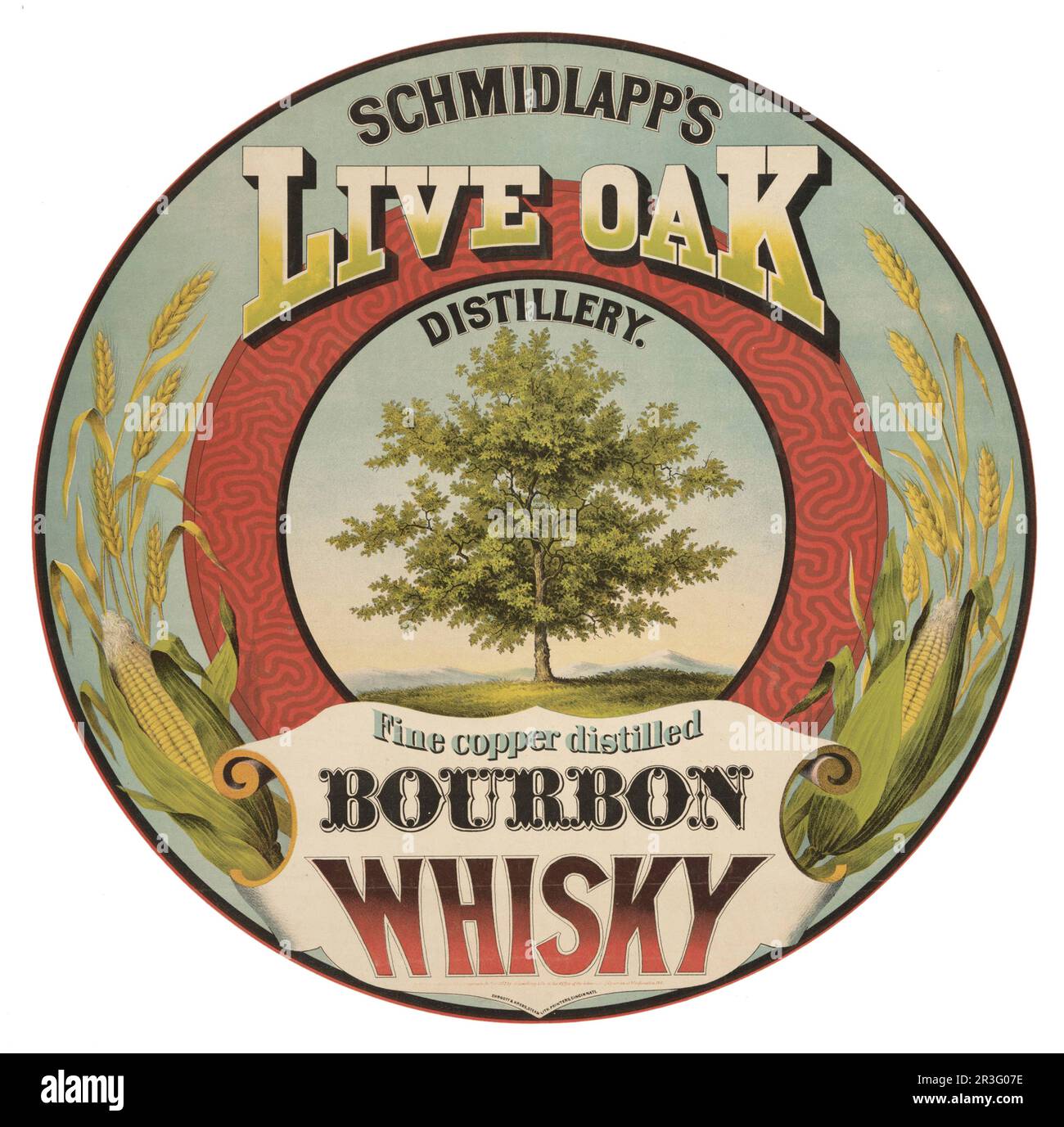 Distilleria di quercia viva di Schmidlapp : whisky di bourbon distillato di rame. Foto Stock