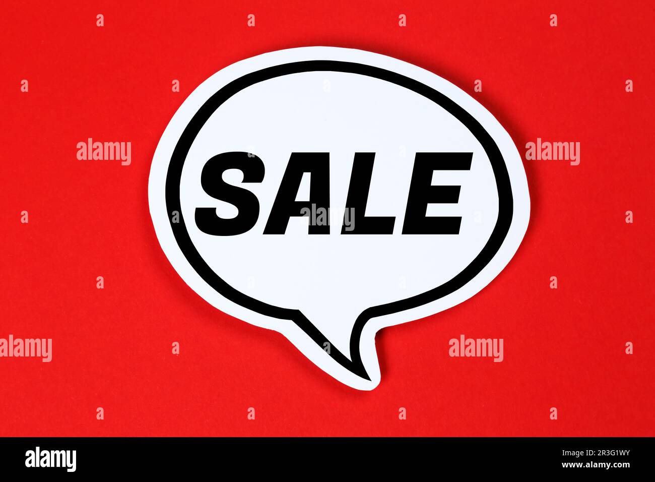 Offerta di vendita shopping nel discorso di concetto di comunicazione bolla di parola Foto Stock