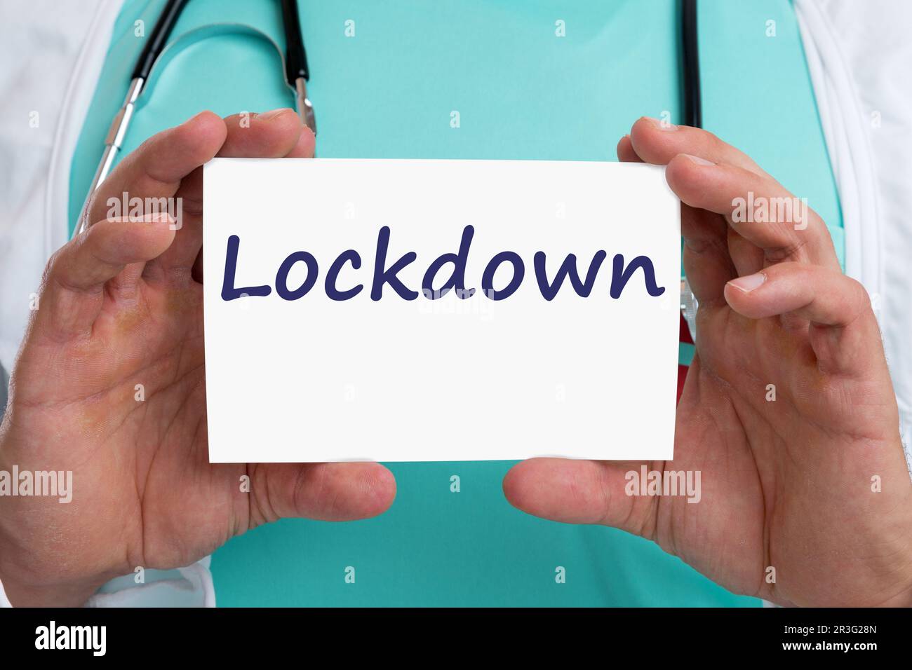 Lockdown Coronavirus Corona Virus COVID-19 Covid 19 medico Foto Stock