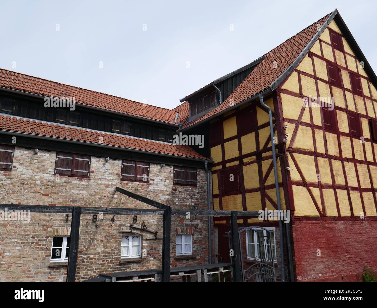 Edificio a graticcio a Barth, Meclemburgo-Pomerania occidentale Foto Stock