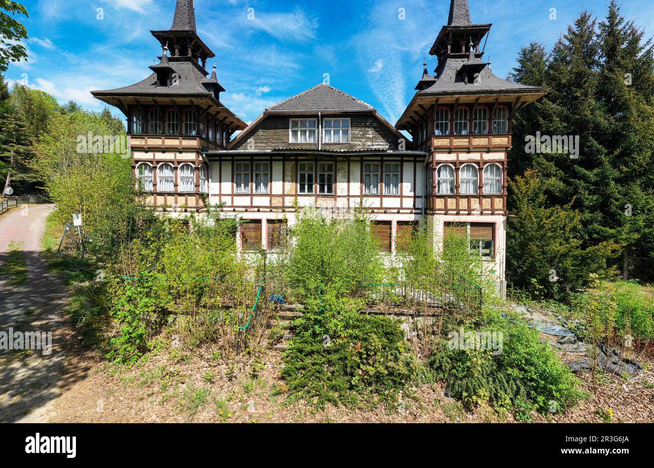 La vecchia casa ferroviaria di Alexisbad Harz Selketal Foto Stock