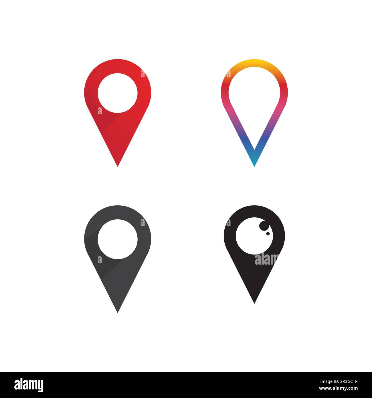 Icona posizione,logo mappa per mappa, mappa google, segnale, percorso, posizione, simbolo e logo vettoriale Illustrazione Vettoriale