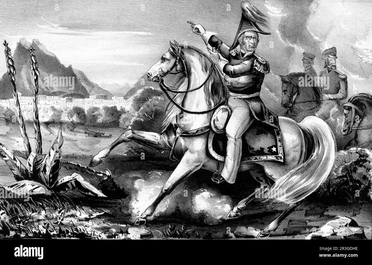 20 settembre 1846 - Generale maggiore Zachary Taylor prima di Monterrey, Messico. Foto Stock
