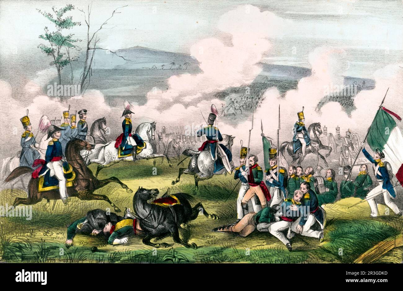 8 maggio 1846 - Battaglia di Palo Alto, la prima battaglia della guerra messicana americana. Foto Stock