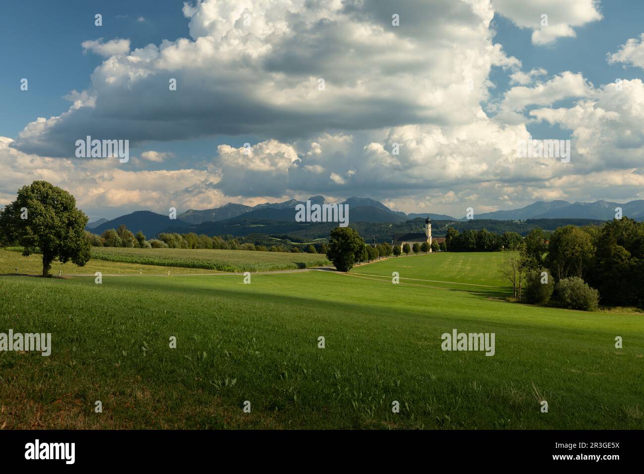 Storica chiesa di pellegrinaggio Wilparting St. Marinus in Baviera, Germania Foto Stock