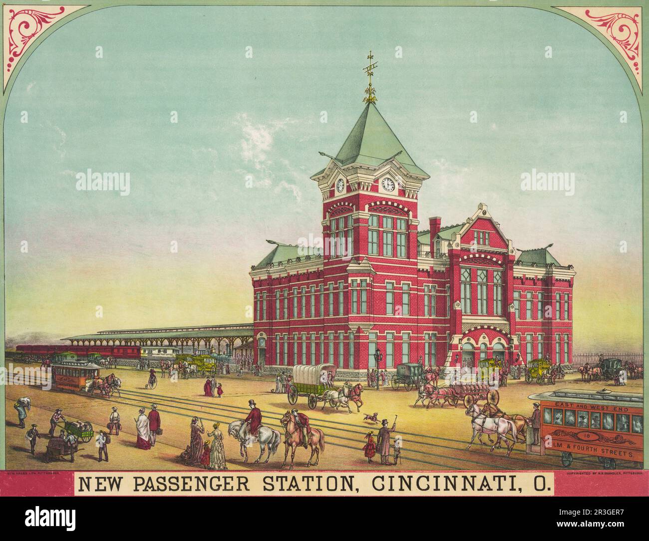 Nuova stazione passeggeri, Cincinnati, Ohio, circa 1890. Foto Stock