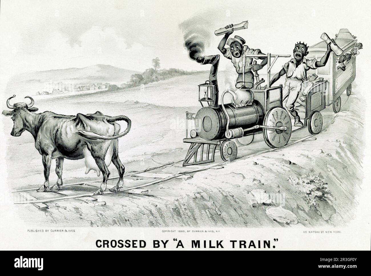 Attraversata da un treno del latte. Foto Stock