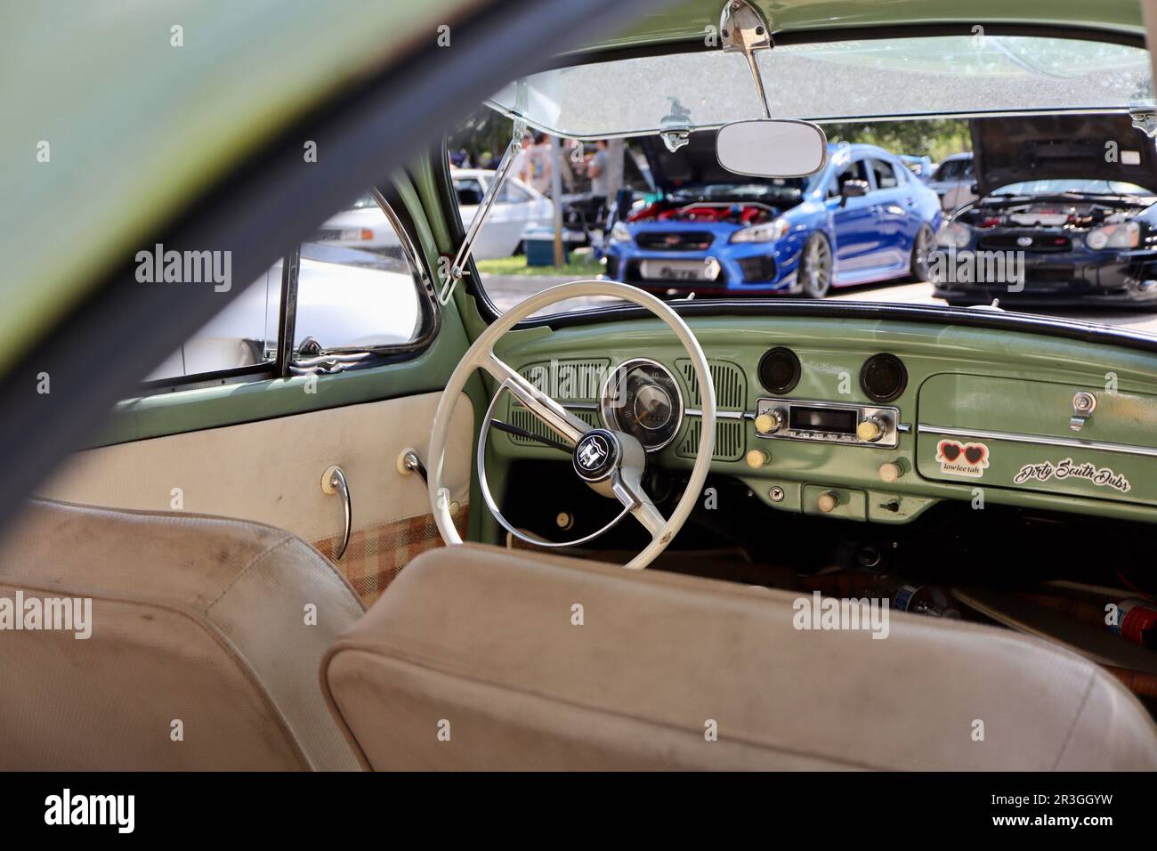 VW Bug Interior Foto Stock
