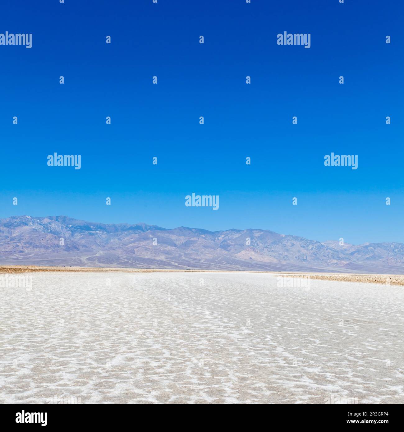 Stati Uniti d'America, Valle della Morte. Punto Badwater: sale strada in mezzo al deserto Foto Stock