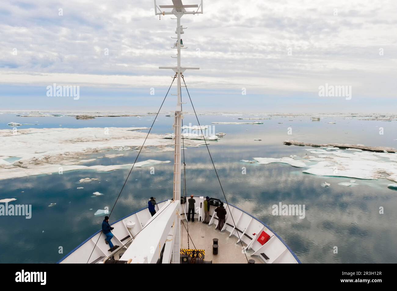 Barca nel Mare di Chukchi, Russo Estremo Oriente Foto Stock
