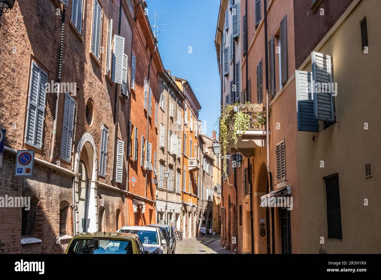 Bella vista di Modena in Emilia Romanga. Estate in Italia Foto Stock