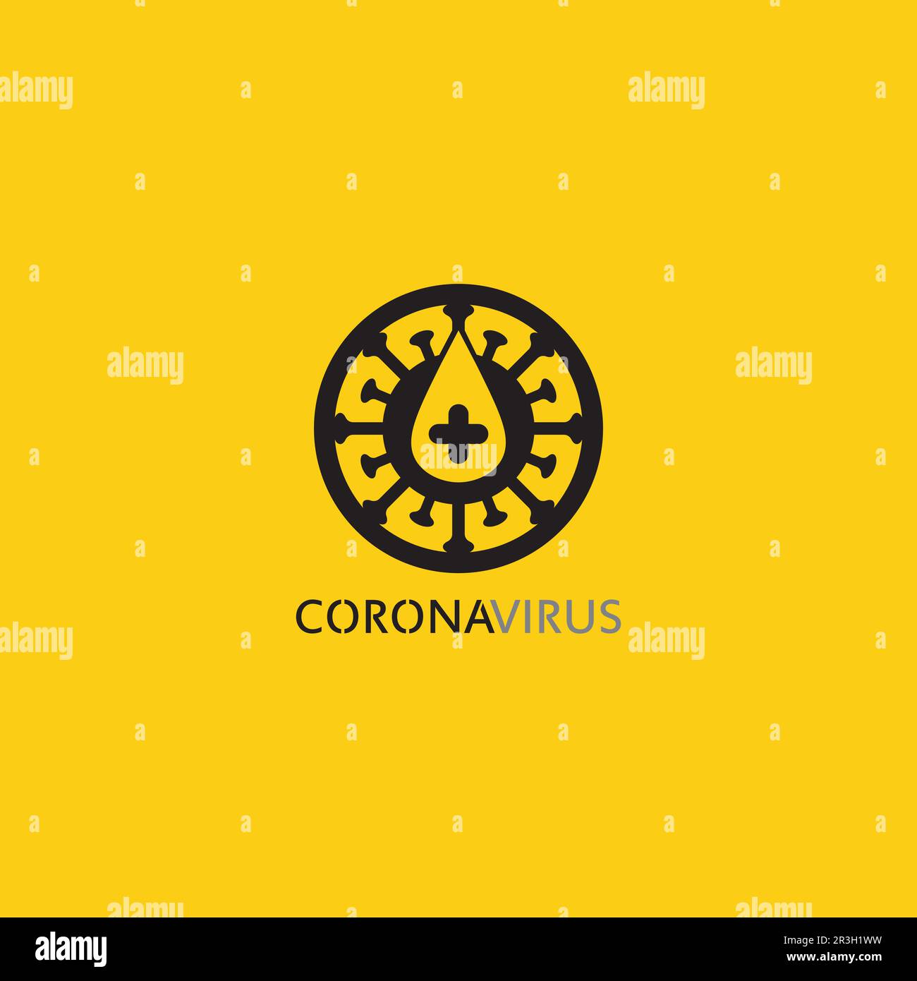 virus corona logo virus vettore, vaccin logo, infezione batterio icona e sanità pericolo sociale allontanamento pandemia covid 19 Illustrazione Vettoriale