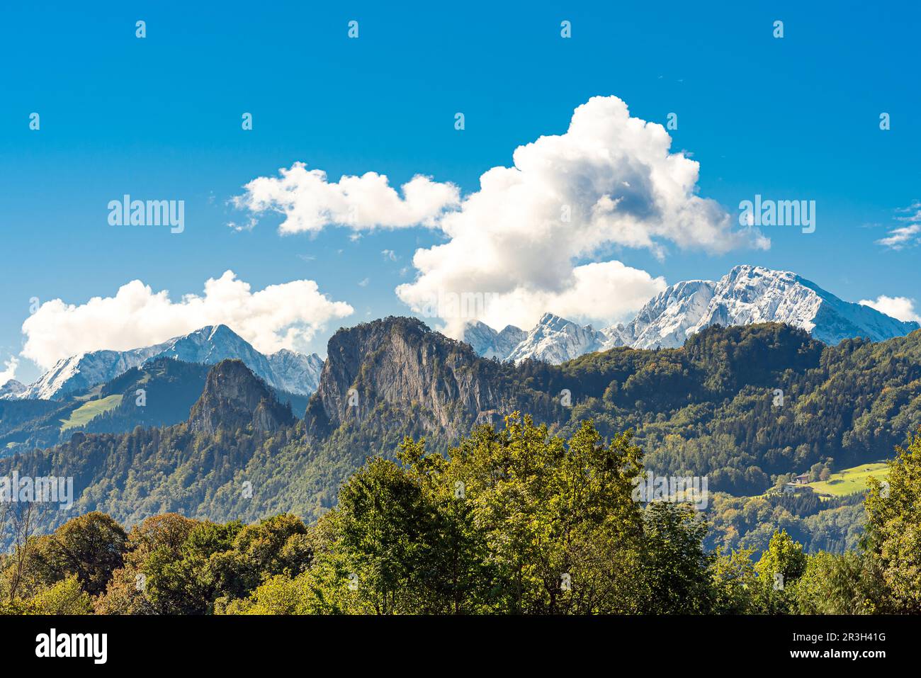 Il massiccio del GÃ¶ll sul bordo orientale delle Alpi Berchtesgaden Foto Stock
