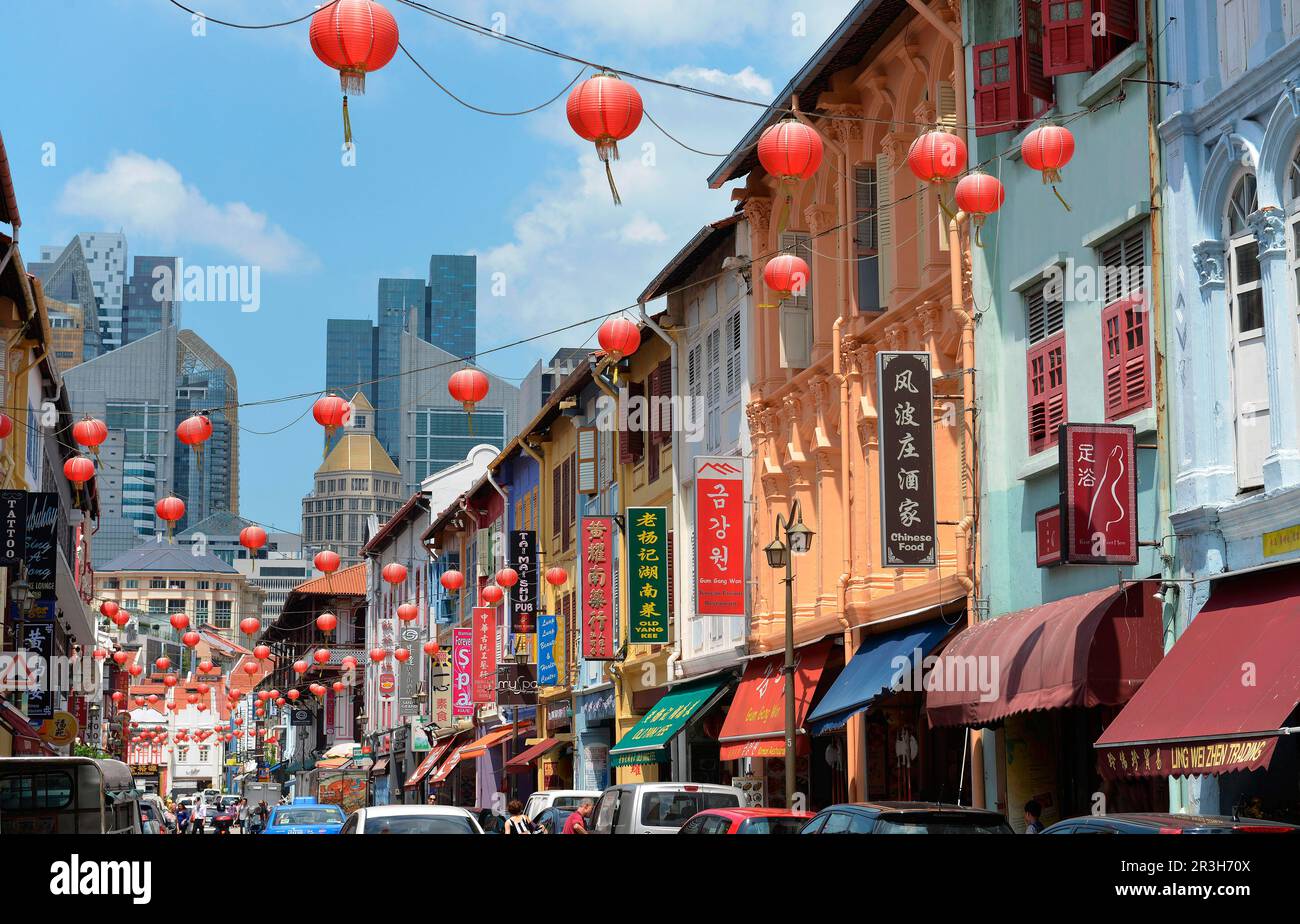 Temple Street, Chinatown, Singapore Foto Stock