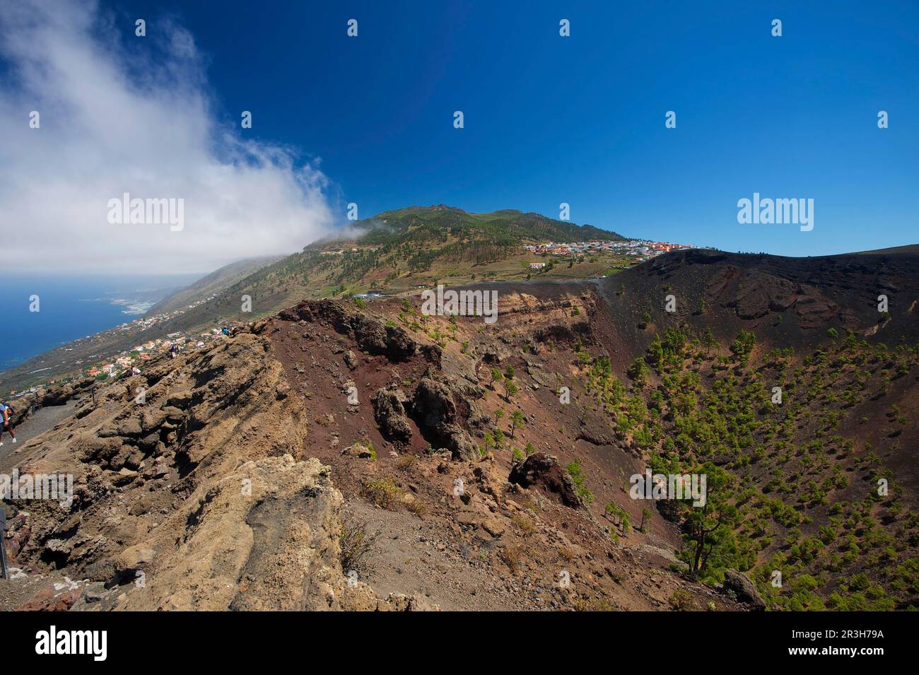 Vulcano San Antonio nel Parco Naturale de los Volcanes de Teneguia, la Palma, Isole Canarie, Spagna Foto Stock