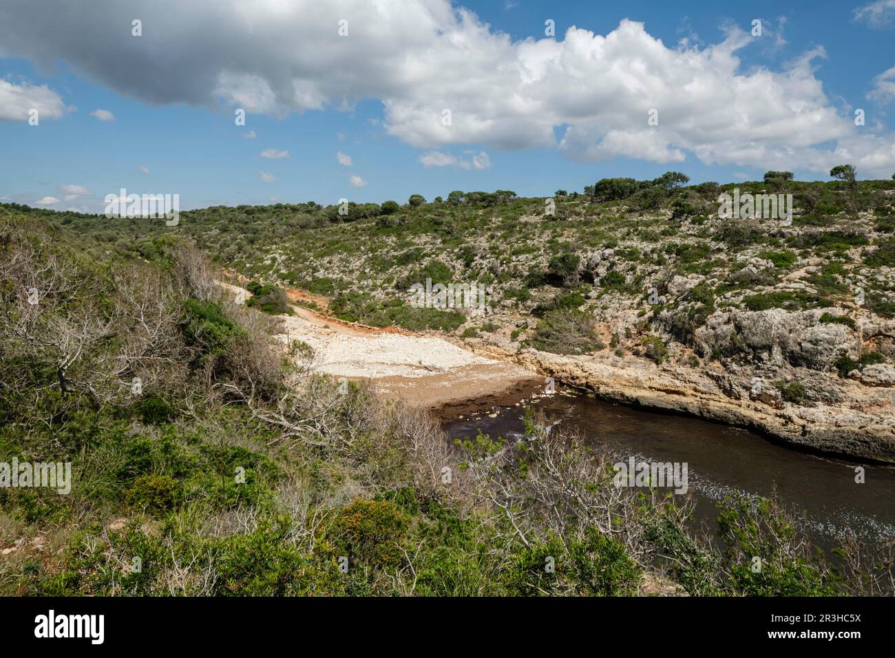 Cala Pilota, Manacor, Maiorca, Isole Baleari, Spagna. Foto Stock