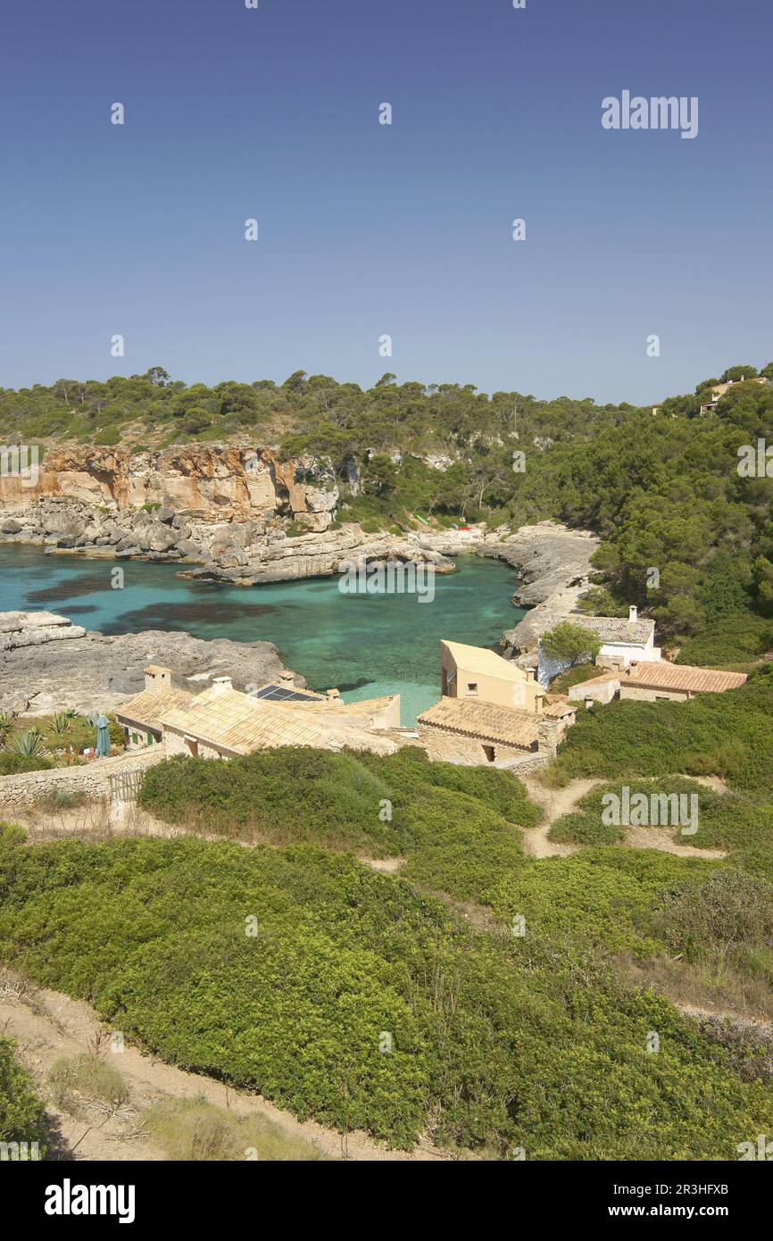 S'Almonia, cala. Santanyi. Migjorn.Mallorca.Baleares.España. Foto Stock
