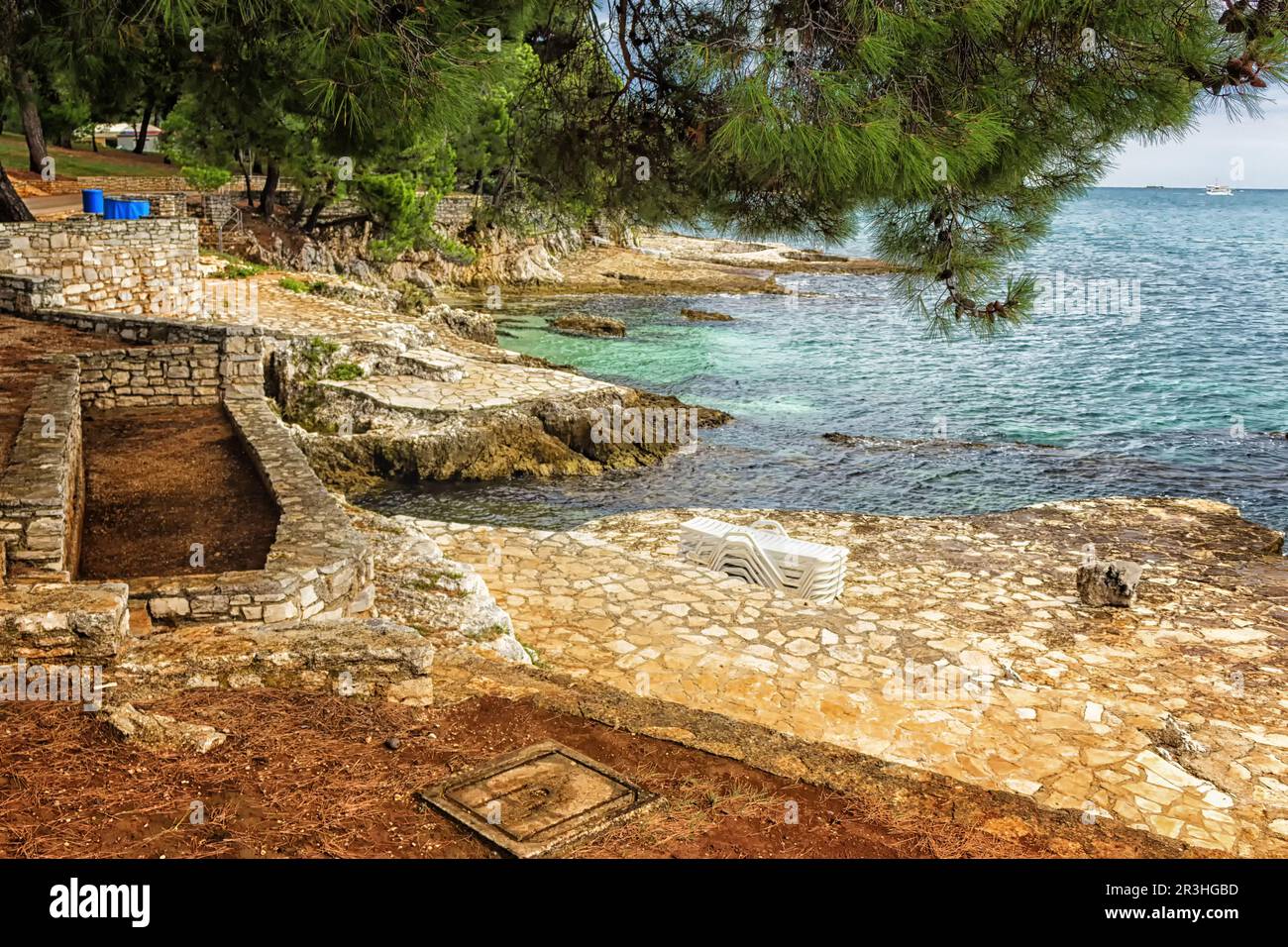 Mare Croato: Costa istriana Foto Stock