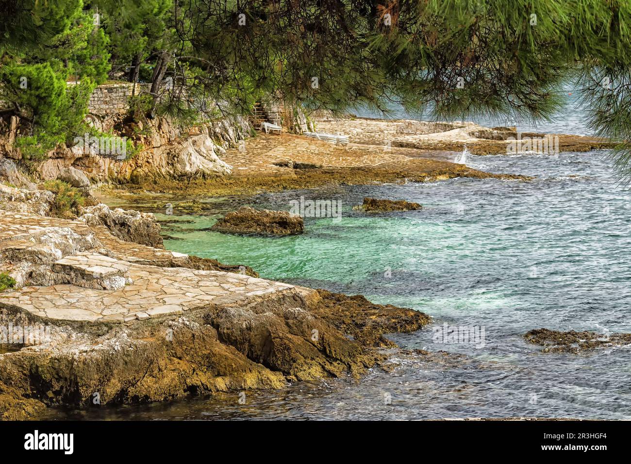 Mare Croato: Costa istriana Foto Stock