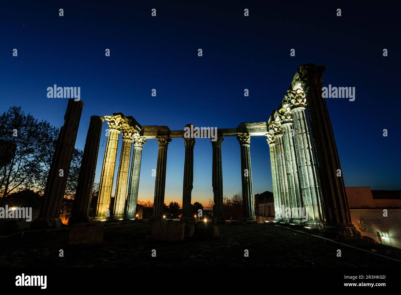 Templo de Diana, il Templo romano de Evora, ho un.C,patrimonio de la humanidad,,Evora Alentejo,Portogallo, Europa. Foto Stock