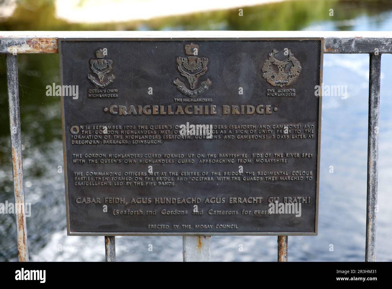 Craigellarchy Bridge, River Spey, Aberlour, Highland, Regno Unito Foto Stock