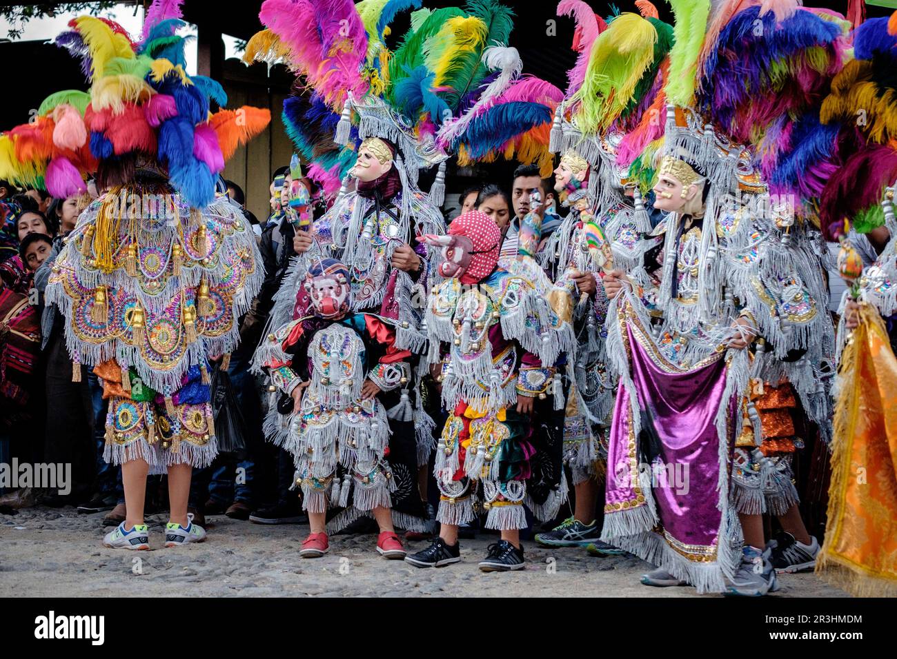 Danza del Torito, danza del siglo XVII, Santo Tomás Chichicastenango, República de Guatemala, América centrale. Foto Stock