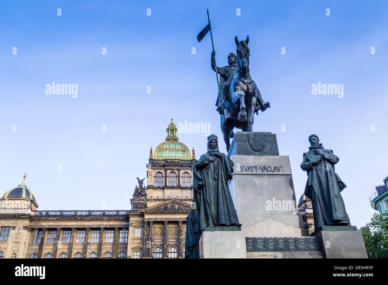 Piazza Venceslao a Praga Foto Stock